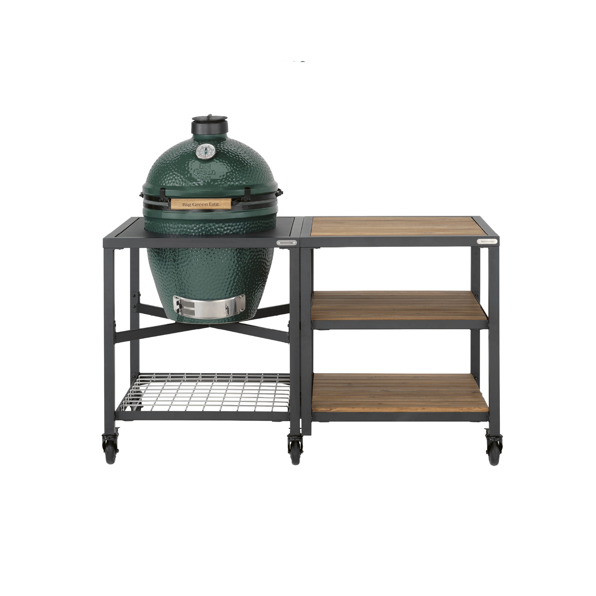 Big Green Egg с работен плот на три нива