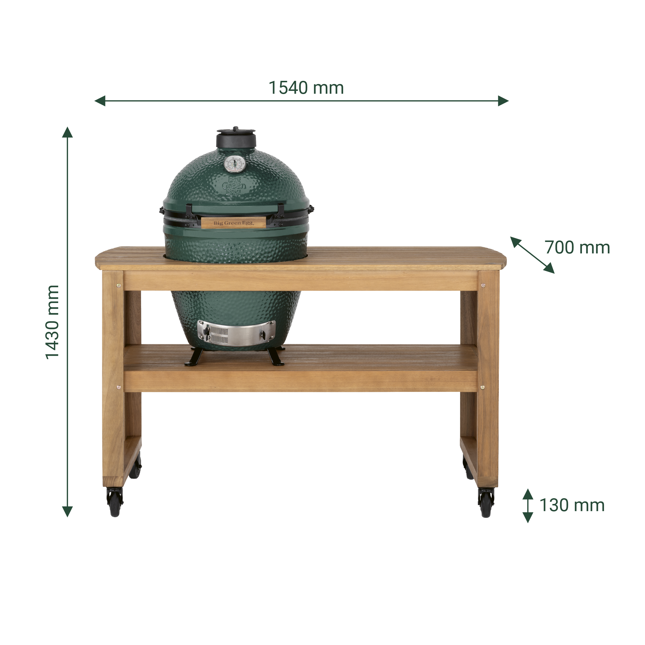 Large Big Green Egg с маса от евкалипт - Image 2