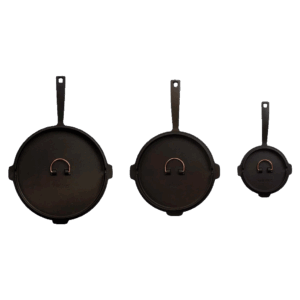 Чугунен тиган с капак в три размера