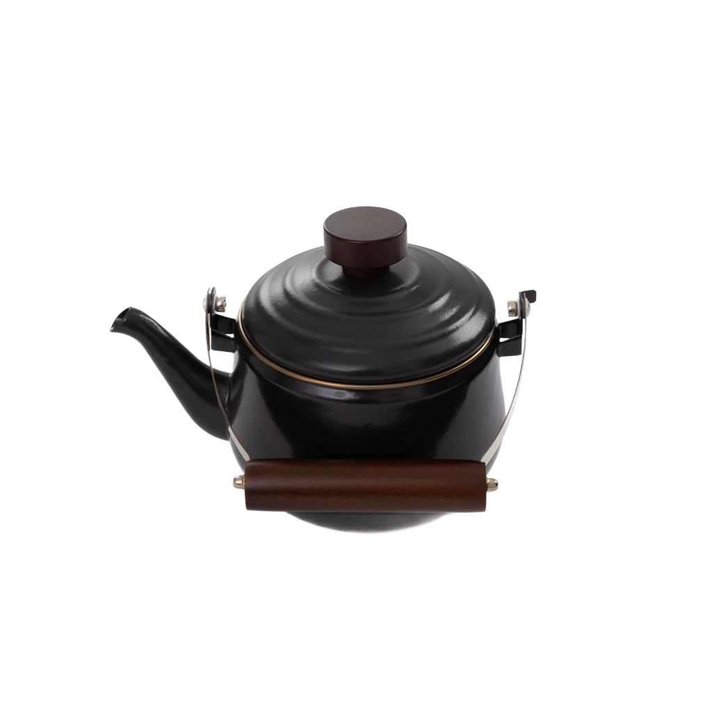 ЕМАЙЛИРАН ЧАЙНИК С ОРЕХОВА ДРЪЖКА - Image 3