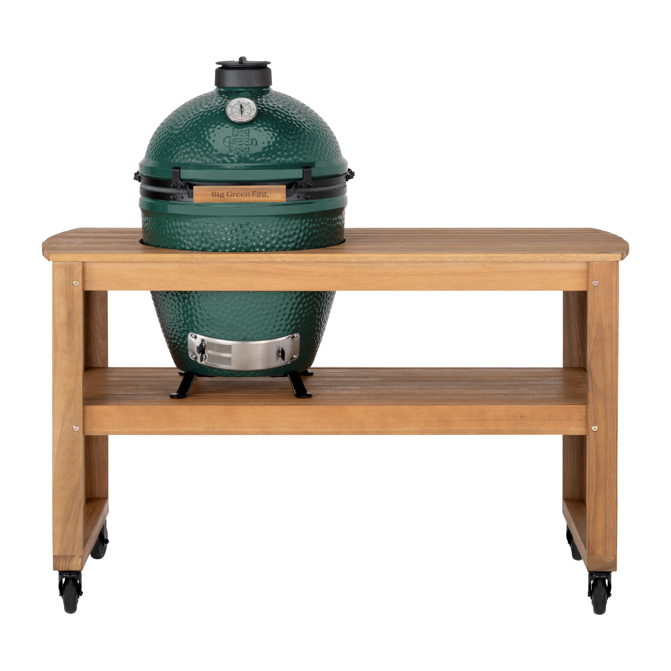 Large Big Green Egg с маса от евкалипт