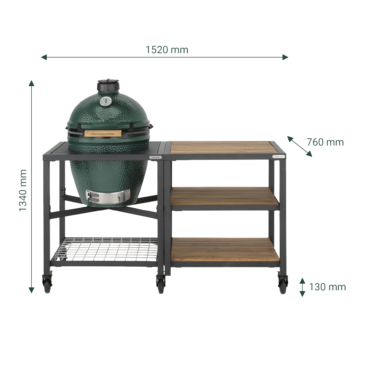 Външна кухня Big Green Egg Large размери